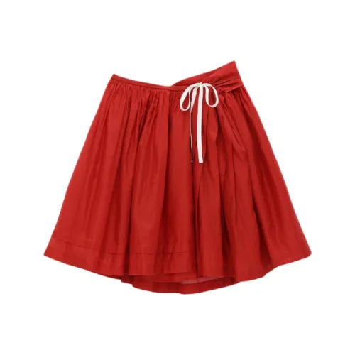MARCHIVE MARCHEN Гранатовый Женские Повседневные Короткие Юбки