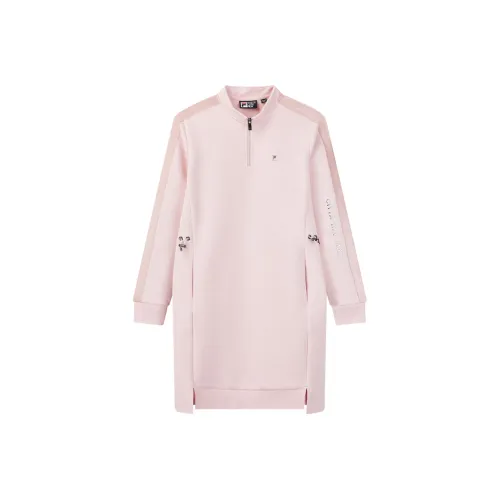 FILA Песочный Розовый Кожаный Женские Длинные Рукава Платья