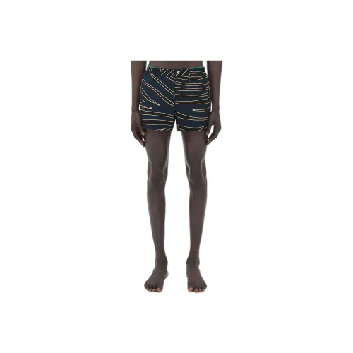 Bottega Veneta Animal Print Nylon Swim Boxer Beach Shorts Men's Marine Blue