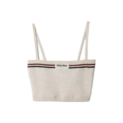MIU MIU Топ на бретелях Женский Естественный