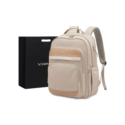 V.NINE Ткань с синтетической кожей рюкзак большой женский абрикос элегантный черный