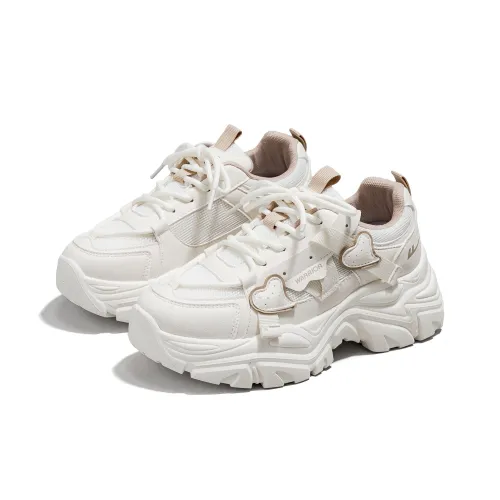 Warrior Low Топ Толстая подошва Кроссовки Женские Бежевый Хаки