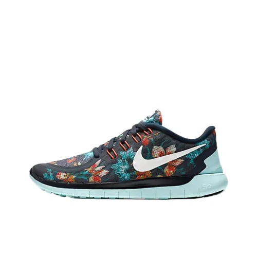 Nike Free 5,0 Slip-resistant Abrasion-resistant Low-top Беговые кроссовки Мужские Черные Синие