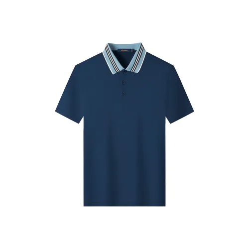 LUOZI Мужская поло в морском синем цвете