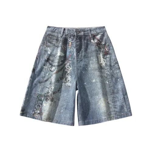 Novamen Светло-синие Унисекс Джинсовые шорты