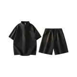 Чёрный топ + чёрные штаны