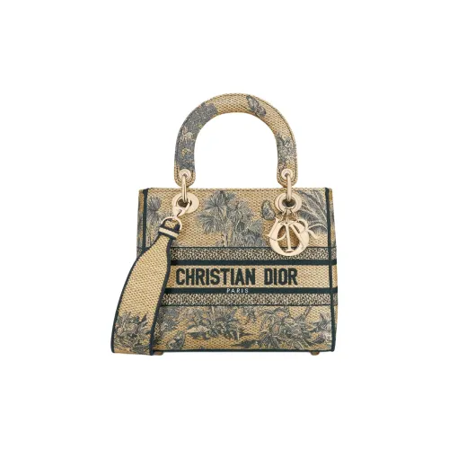 DIOR LADY D Лайт Хлопок Сумка Средний Женские Бежевый