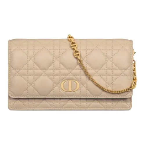 DIOR Caro Коровья кожа Сумка через плечо Маленькая Женская Розово-бежевая