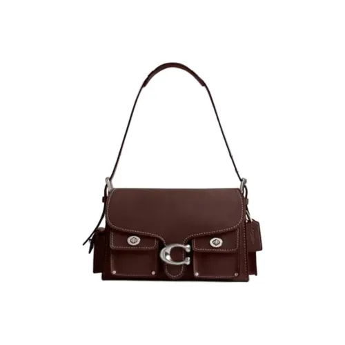 COACH Soft Tabby GRAIN LEATHER Сумка через плечо сумка среднего размера женская темно-коричневая