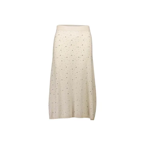 ALLUDE Крем Женские Вязаные Длинные Юбки