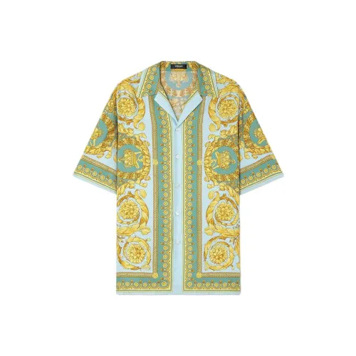 VERSACE Barocco Рубашка Мужская Golden Зеленая