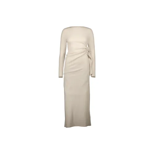 ALLUDE Крем Женские Длинные Платья с Рукавами