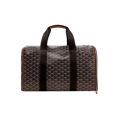 GOYARD VOLTIGEUR Холст с кожей ПЭТ Провайдер On The Go Дорожная сумка CARRY ON Сумка Унисекс Черный коричневый