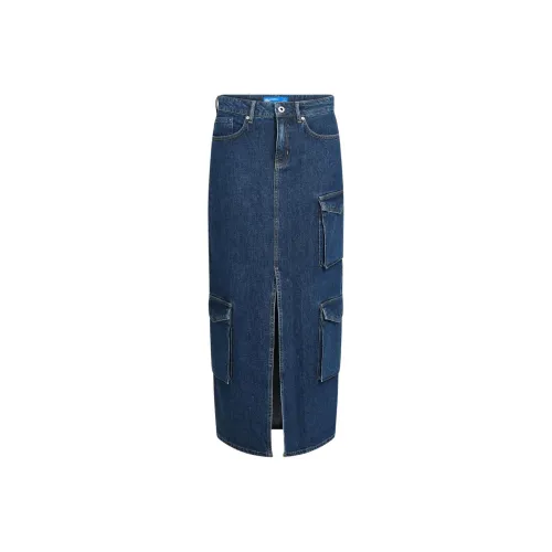 KARL LAGERFELD SS25 Denim Long Skirt Women's Blue