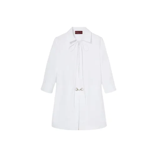 GUCCI Длинное платье с длинными рукавами женское белое