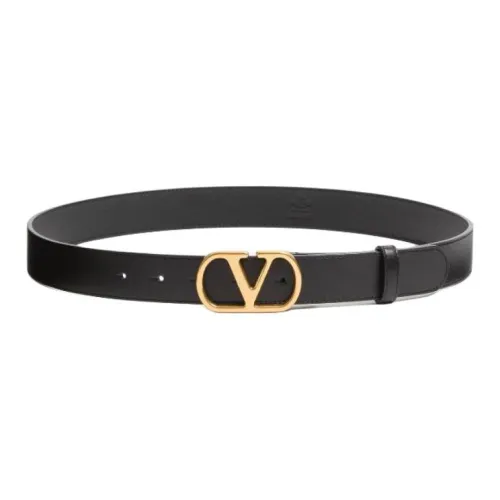 Valentino Телячья кожа Кожаные ремни Унисекс Черный Ширина 3 см
