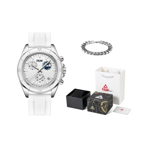 PEAK Tengen Collection Кварцевый механизм Силиконовый ремешок Часы Мужские Серебристый циферблат