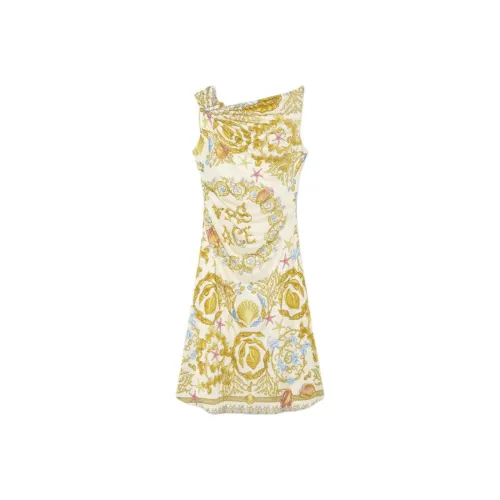 VERSACE Barocco UNDERWATER Без рукавов Платье Женское Многоцветное