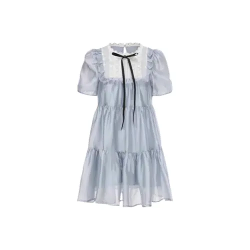 YICHEN Короткое платье с короткими рукавами женское