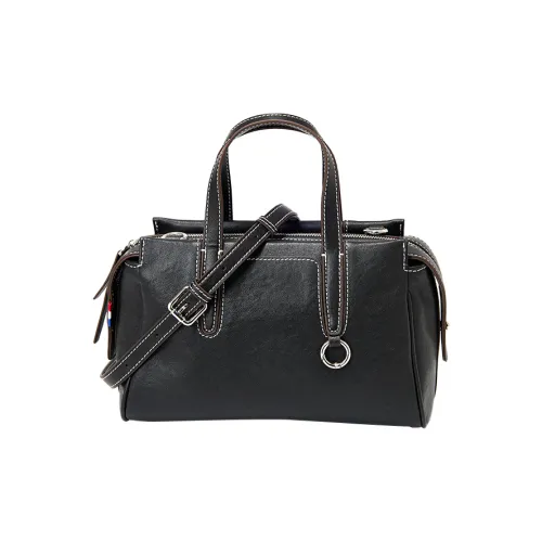 GUSKI Сумка из натуральной коровьей кожи стандартная женская черная кофейная