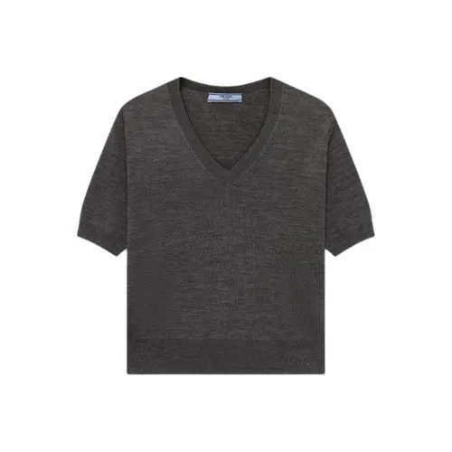 PRADA T Рубашка Женская Сланцево-Серый