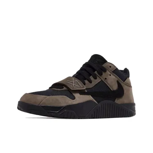 Travis Scott x Jordan Jumpman Джек TR Slip-resistant Abrasion-resistant Low Top Vintage Basketball Shoes Men's Brown
