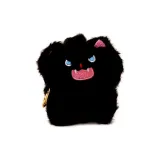 Пухнастый Шокированный Котенок в Позе Встающего-Черный