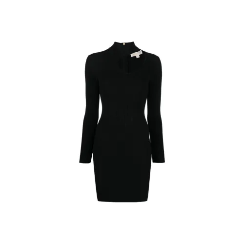 Michael Kors Черное Женское Длинное Платье с Рукавами