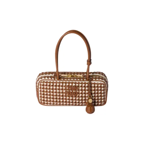 MIU MIU Beau Телячья кожа Сумка Женские Чайный коричневый и Белый