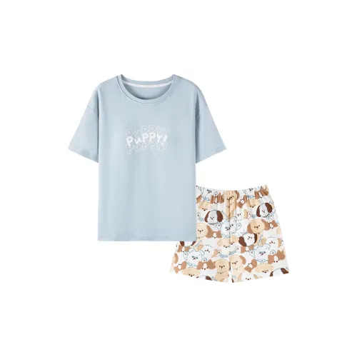 Sharefun Небесно-голубой Женские Пижамные Комплекты