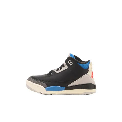 Jordan Air Джордан 3 Детские баскетбольные кроссовки MID Топ Черный Серый Цвет Пре-школа