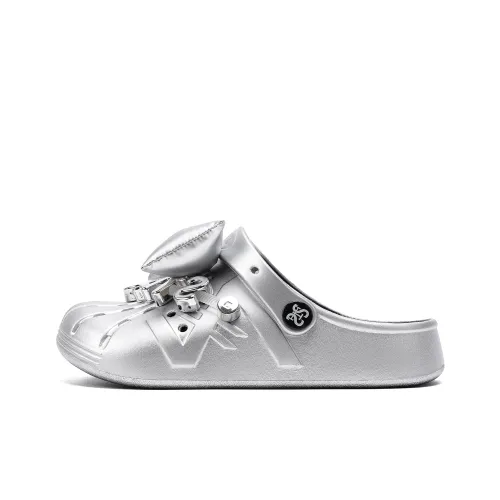 Staccato противоскользящие устойчивые к истиранию дышащие увеличивающие высоту детские домашние тапочки серебряные для подростков