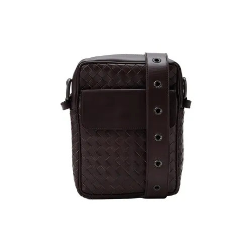 Bottega Veneta Сумка через плечо из кожи мужская красный коричневый