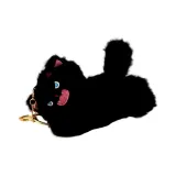 Пухлый Удивленный Котенок Лежащий Пуховик-Черный