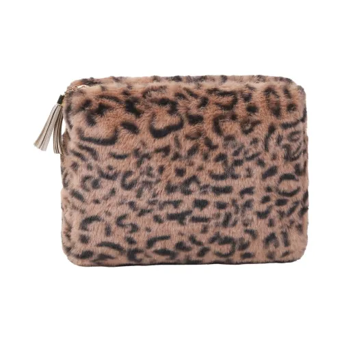 MILO BLISS Плюшевый Леопардовый принт Octagonal Сумка Косметика Мешок для хранения Портативный