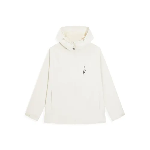 XTEP Панель Водонепроницаемая Ветрозащитная Дышащая Устойчивая к истиранию Отводящая влагу Ветровка Унисекс Цвет Тофу