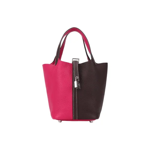 HERMES Picotin Lock TC Коровья кожа Корзинка-сумка Сумка-ведро Сумка 18 Женская Розовая Коричневая