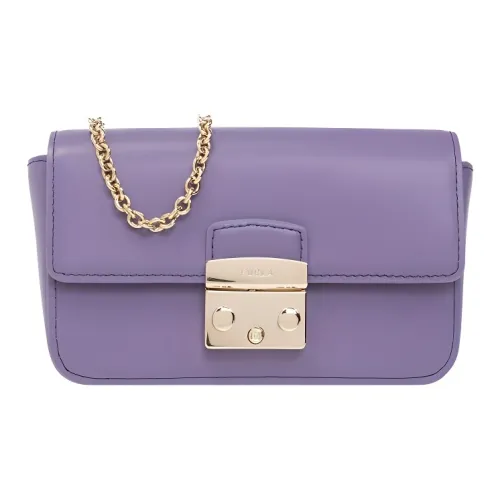 Furla Metropolis Collection Мягкая Телячья Кожа Сумка через плечо Мини Женская Фиолетовая