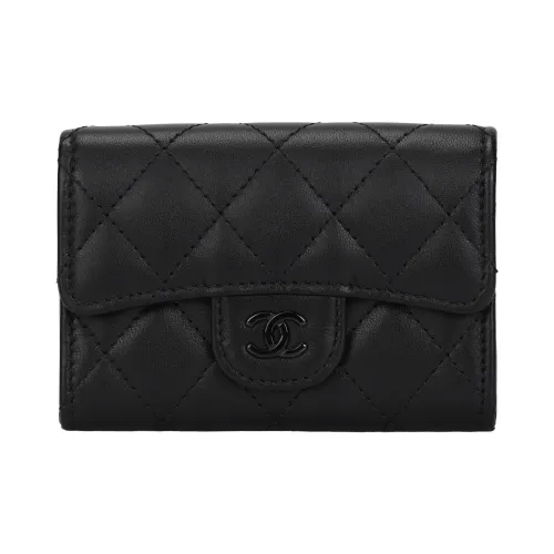 CHANEL Classic Flap CF Sheepskin Flip-Flap Coin Wallet Flip-Flap Card Holder Women's Black CHANEL Classic Flap CF Овчина С откидной крышкой Кошелек для монет С откидной крышкой Держатель для карт Женский Черный