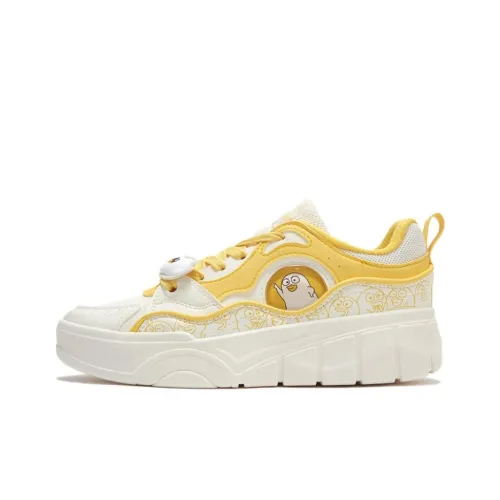 361° Slip-resistant Abrasion-resistant MID Топ Скейтборд Кроссовки Женские Желтый Белый