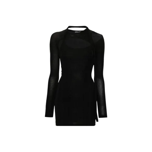 Ottolinger Длинное платье с длинными рукавами женское черное