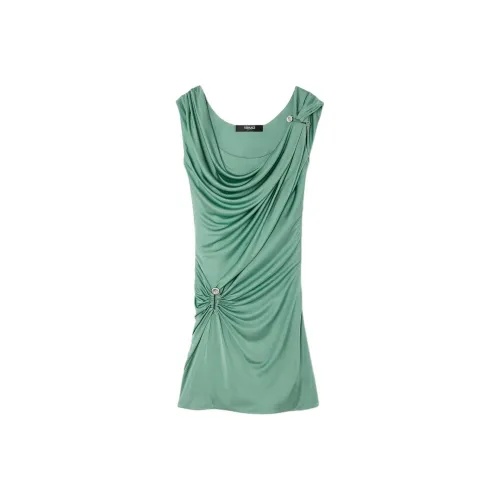 VERSACE Safety Pin Без рукавов Платье Женское Зеленое
