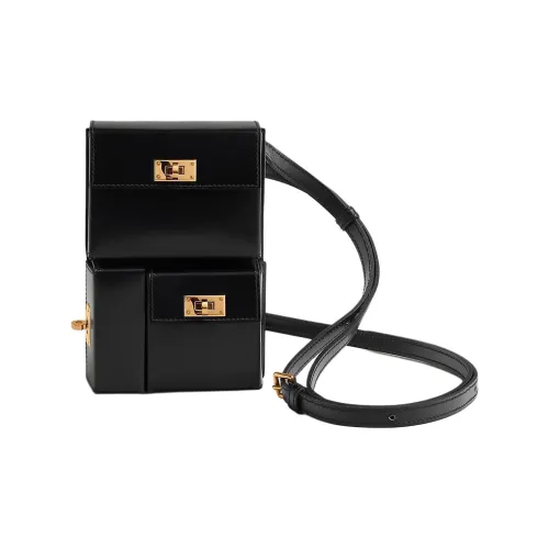 HERMES Kelly Box Телячья кожа Сумка через плечо Сумка на плечо Унисекс 89 Черный