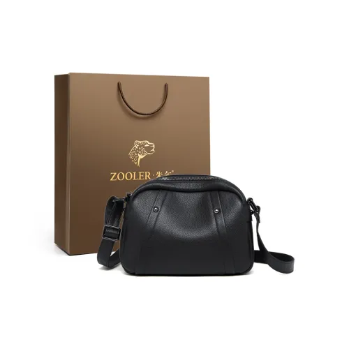 ZOOLER Сумка через плечо из крупнозернистой текстуры коровьей кожи женская черная