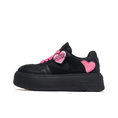 PINK AMOR визуально увеличивает рост Низкие кроссовки для скейтбординга Женские Черный Ангел