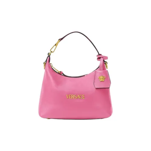 VERSACE Lambskin Hobo Bag Single Shoulder Bag Women's Pink