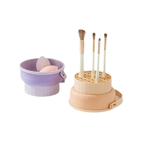 Суиyiie Кисть для макияжа Розовый Макияж Губка Чистка Бассейн Силикон Розовый Стойка и Полка для хранения Инструменты для сушки