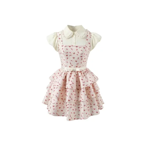 CHARM GLOW Короткое платье с короткими рукавами женское