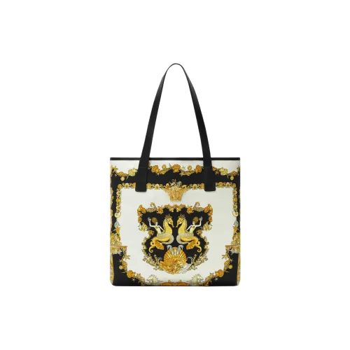 VERSACE La Medusa Хлопок Тоут Сумка Сумка для покупок Сумка на плечо Мужская Белая и Многоцветная