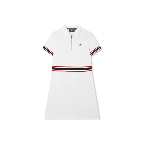 FILA Белый Стандартный Белый Женские Короткие Платья с Короткими Рукавами
